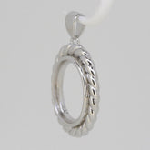Sterling Silver Semi Mount Pendant Setting Oval OV 14x12mm Cabochon - Syzjewelry
